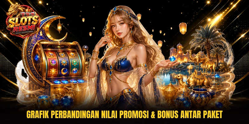 Grafik perbandingan nilai Promosi & Bonus antar paket